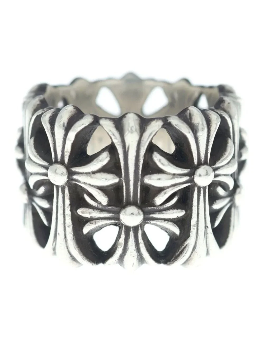 Chrome Hearts Cemetery Black Sling Silver Ring